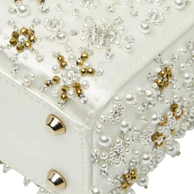 Pre-owned Dior Christian  Lady  White Silk Handbag Shoulder Bag ()