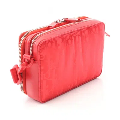 Pre-owned Dior Christian  Red Color Nylon Leather Shoulder Bag ()