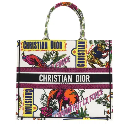Pre-owned Dior Christian  White Canvas Tote Bag ()