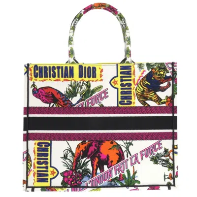 Pre-owned Dior Christian  White Canvas Tote Bag ()