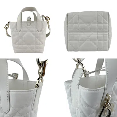 Pre-owned Dior Christian  White Leather Handbag Shoulder Bag ()