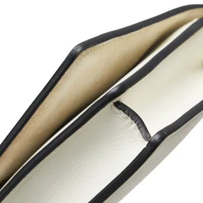 Pre-owned Dior Christian  White Leather Chain/shoulder Wallet ()