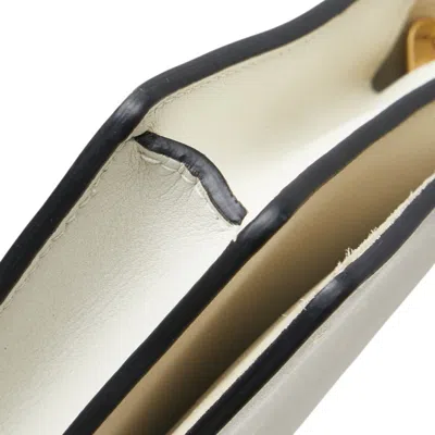 Pre-owned Dior Christian  White Leather Chain/shoulder Wallet ()