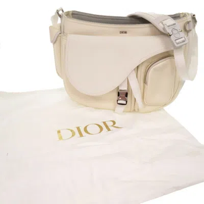 Pre-owned Dior Christian  White Leather Nylon Shoulder Bag ()