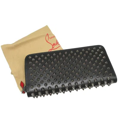 Pre-owned Christian Louboutin Black Leather Long Wallet (bi-fold) ()