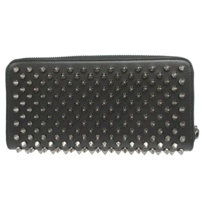 Pre-owned Christian Louboutin Black Leather Long Wallet (bi-fold) ()