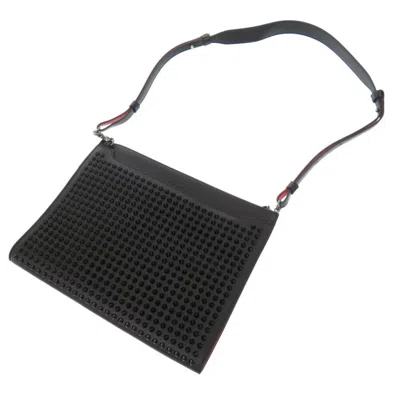 Pre-owned Christian Louboutin Black Leather Pouch Shoulder Bag ()