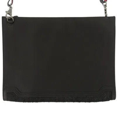 Pre-owned Christian Louboutin Black Leather Spangles Pouch Shoulder Bag ()