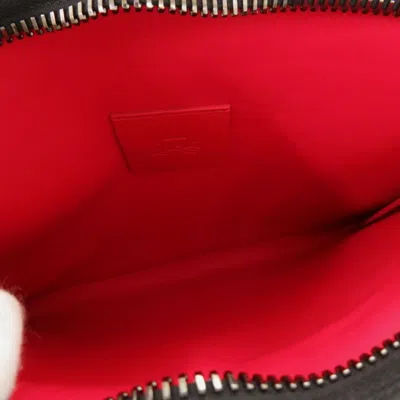 Pre-owned Christian Louboutin Black Leather Spangles Pouch Shoulder Bag ()