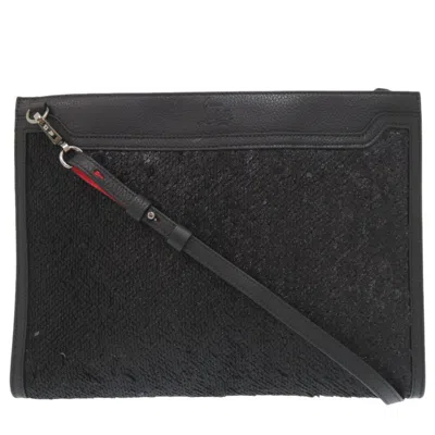 Pre-owned Christian Louboutin Black Leather Spangles Shoulder Bag ()