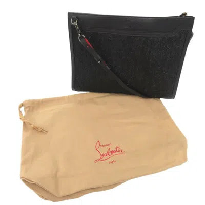 Pre-owned Christian Louboutin Black Leather Spangles Shoulder Bag ()