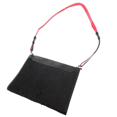 Pre-owned Christian Louboutin Black Leather Spangles Shoulder Bag ()