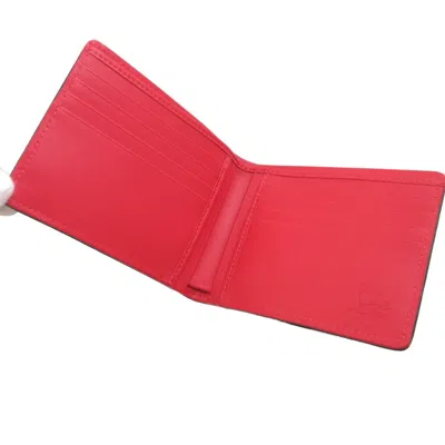 Pre-owned Christian Louboutin Black Red Color Canvas Wallet (bi-fold) () In Multi