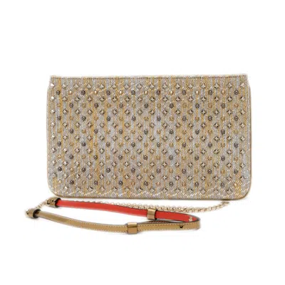 Pre-owned Christian Louboutin Gold Nylon Clutch Bag Shoulder Bag ()