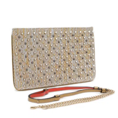 Pre-owned Christian Louboutin Gold Nylon Clutch Bag Shoulder Bag ()