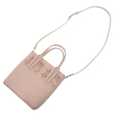 Pre-owned Christian Louboutin Pink Beige Leather Tote Bag ()