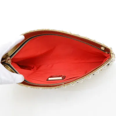 Pre-owned Christian Louboutin Gold Nylon Clutch Bag Shoulder Bag ()