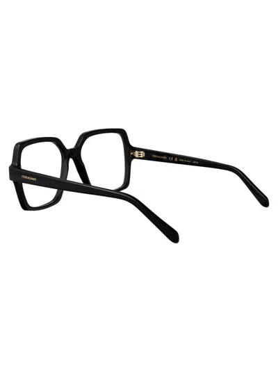 Ferragamo Black Acetate Glasses In Black