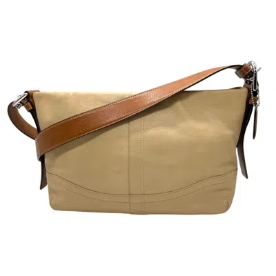 Pre-owned Coach Beige Leather Shoulder Bag () In Sand