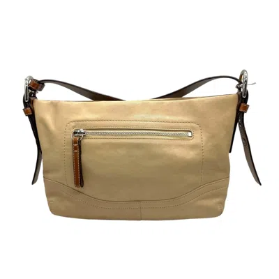Pre-owned Coach Beige Leather Shoulder Bag () In Sand