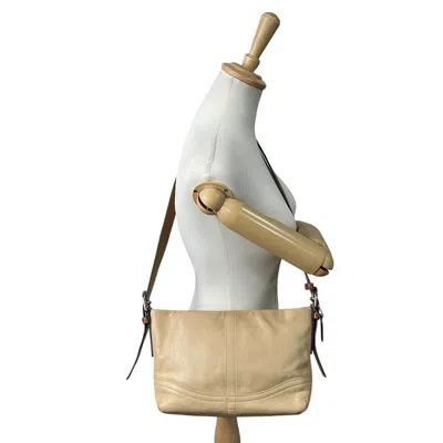 Pre-owned Coach Beige Leather Shoulder Bag () In Sand
