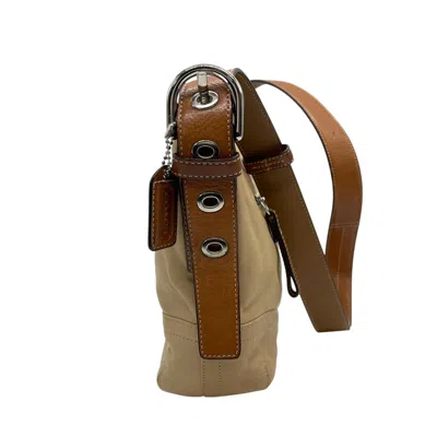 Pre-owned Coach Beige Leather Shoulder Bag () In Sand