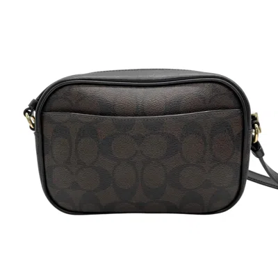 Pre-owned Coach Black Brown Signature Line Shoulder Bag () In Multi