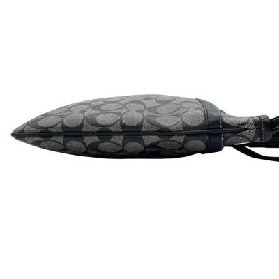 Pre-owned Coach Black Gray Signature Line Shoulder Bag () In Multi