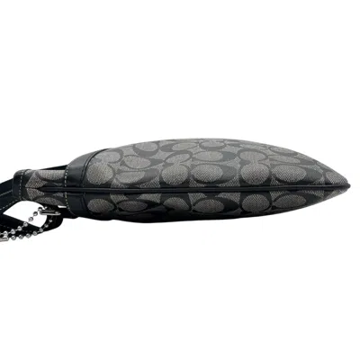 Pre-owned Coach Black Gray Signature Line Shoulder Bag () In Multi