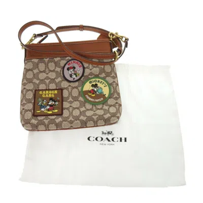 Pre-owned Coach Brown Canvas Leather Shoulder Bag ()