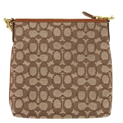 Pre-owned Coach Brown Canvas Leather Shoulder Bag ()