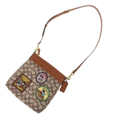 Pre-owned Coach Brown Canvas Leather Shoulder Bag ()