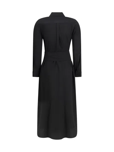 Ella Black Silk Casual Dress In Black