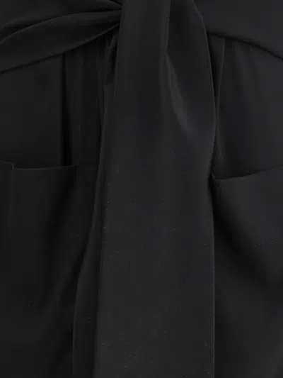 Ella Black Silk Casual Dress In Black