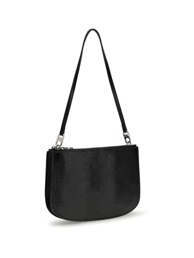 Diesel Twin-double-pouch Embossed-leather Shoulder Bag In Black
