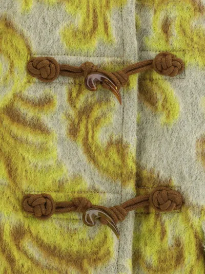 Etro Floral-jacquard Toggle Waistcoat In Brown