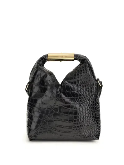 Mm6 Maison Margiela Black Calf Leather Bos Taurus Handbag In Black