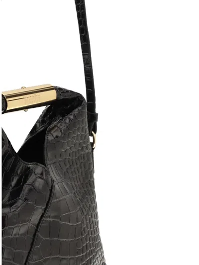 Mm6 Maison Margiela Black Calf Leather Bos Taurus Handbag In Black