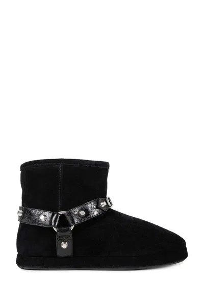 Balenciaga Women Leather And Wool Alaska Soft Bootie Boots In Black