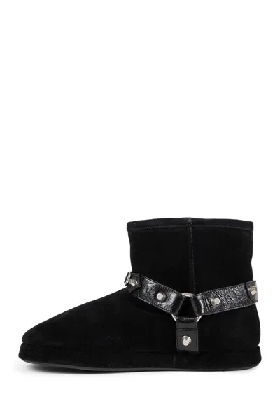 Balenciaga Women Leather And Wool Alaska Soft Bootie Boots In Black
