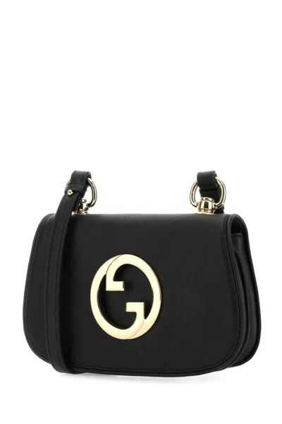Gucci Leather Blondie Crossbody Bag With Adjustable Strap In Black
