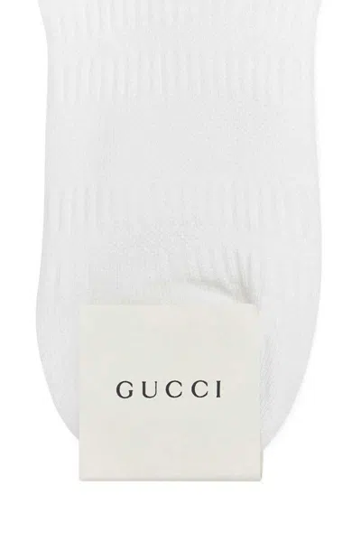 Gucci White Stretch Cotton Blend Socks In White