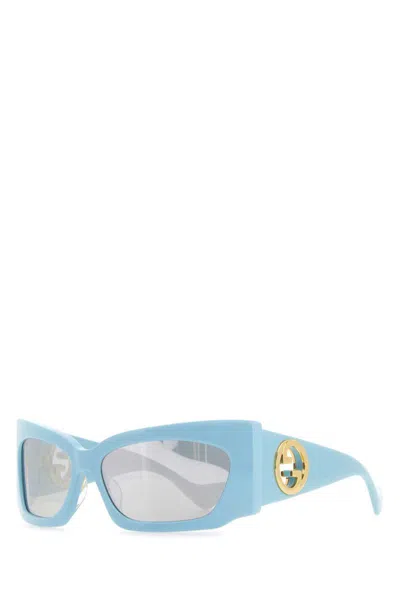 Gucci Women Light-blue Acetate Sunglasses In Blue