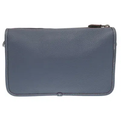 Pre-owned Coach Navy Leather Shoulder Bag () In Blue
