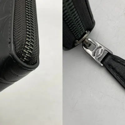 Pre-owned Coach Signature Black Long Wallet (bi-fold) ()