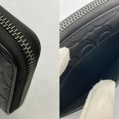 Pre-owned Coach Signature Black Long Wallet (bi-fold) ()