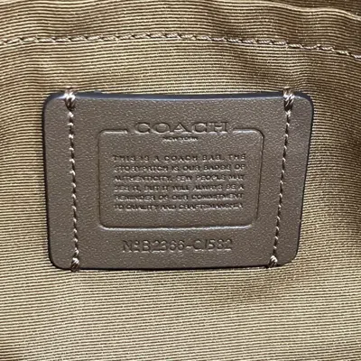 Pre-owned Coach Signature Khaki Lime Green Signature Line Shoulder Bag ()