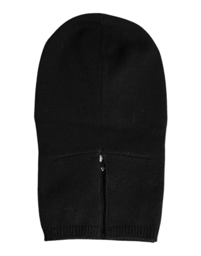 Dolce & Gabbana Black Cashmere Knitted Ski Mask Balaclava Women's Hat In Black