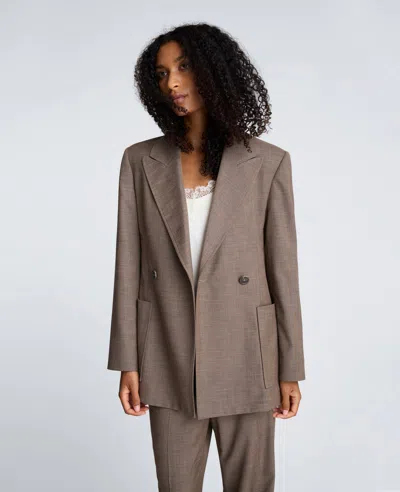 Kenneth Cole Double-breasted Contour Jacket In Gray