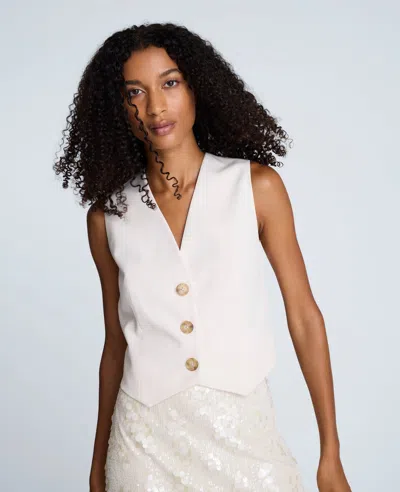 Kenneth Cole Three Button Vest In White